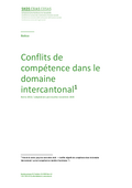 Conflits de compétence dans le domaine intercantonal