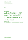 Adaptation du forfait pour l’entretien à l'évolution des prix et des salaires